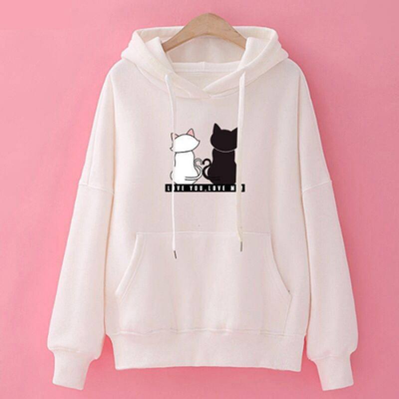 Hooded Sweatshirt for Women Autumn and Winter Korean Style Loose Women s Top Versatile and Trendy Student Plus Velvet S