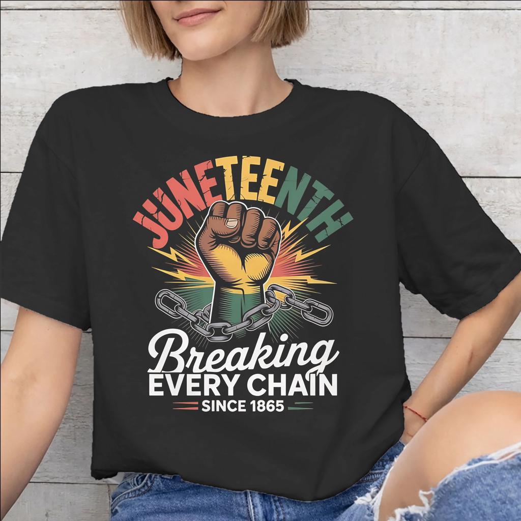 Juneteenth Black Women 1865 Rooted In Freedom Graphic T Shirt Men Women 100 Cotton Tee Shirt Clothes