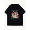 Damen Oversized T-Shirt Weiß Weniger Leute Mehr Bücher Floraler Bücher-Print Freizeitkleidung für Lesebegeisterte und Bücherwürmer Alltagsoutfit