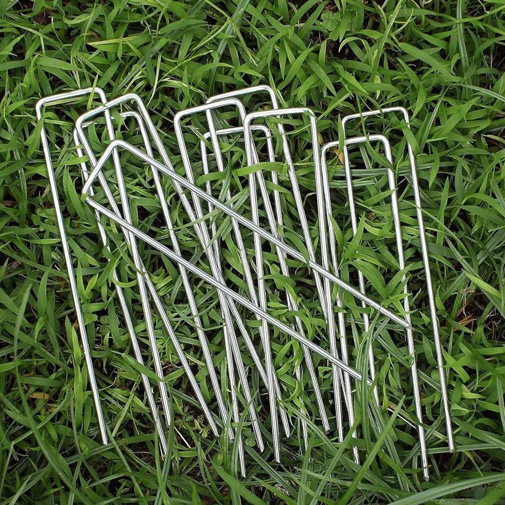 100Pcs Anti-Rust Ground Nail Bend-free U-type Garden Turf Staples  Holding Tents Tarps