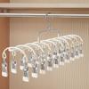 11 Clips Legging Organizer & Drying Rack, Space Saving Hanging Closet Storage, Multi-Use Pants Skirt Scarf Holder for Home Dorm