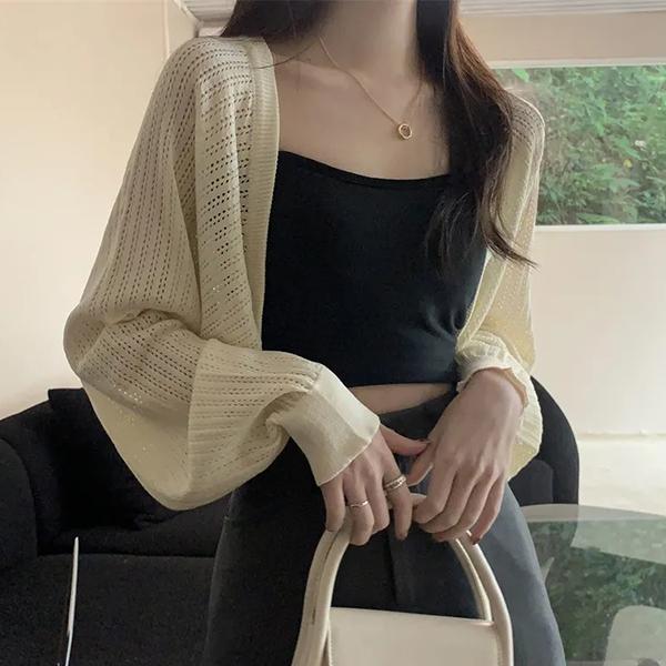 WTEMPO Women's Spring Summer Casual Versatile Breathable Cardigans Ladies Casual Solid Color Lace Sunscreen Shawls Coats