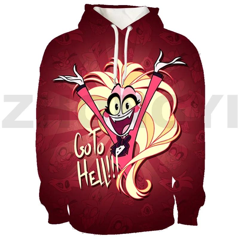 Harajuku Hazbin Streetwear 3D Print Hotel Men Clothing Hip-Hop High Street Sweatshirts Female Anime Hoodie Cosplay Costume Hoody