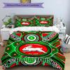 3-teiliges Bettbezug-Set (1 * Bettbezug + 2 * Kissenbezug, ohne Kern), South Sydney Rabbitohs Druck Bettwäsche Set, Schlafzimmer Dekor, Ganzjahres, Geburtstagsgeschenk