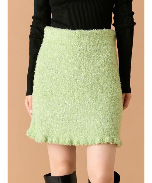 Lame Knit Mini Skirt LWNS255067GRNF