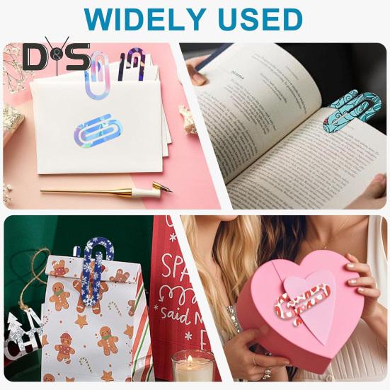 10 Pcs Sublimation Paper Clips Blank Acrylic Jumbo Paperclip for Heat Transfer DIY Paperclips for Bookmark Home School Office Supplies