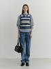 Deonseuteu Unisex Crafted Striped Knit Vest_Udsw6B123_Blue / Cream