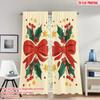 2 Stück 2D-Flachdruck Frohe Weihnachten Szene Vorhänge Weihnachtskaninchen Beeren Schleife Digital Bedruckte Polyester Vorhänge Familienfeier