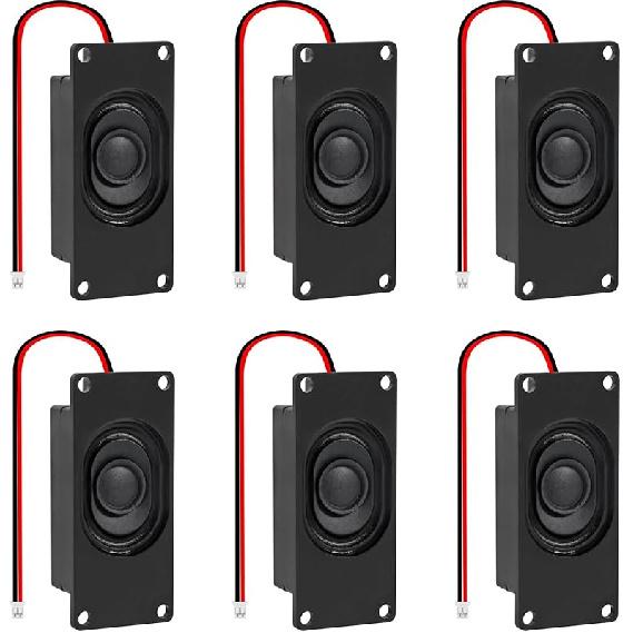 6pcs 3 Watt 8 Ohm Mini Speaker 8ohm 3w Loudspeaker Full-Range Cavity Micro Speakers with Separating Interface 3.3V 5V for Small Electronic Projects
