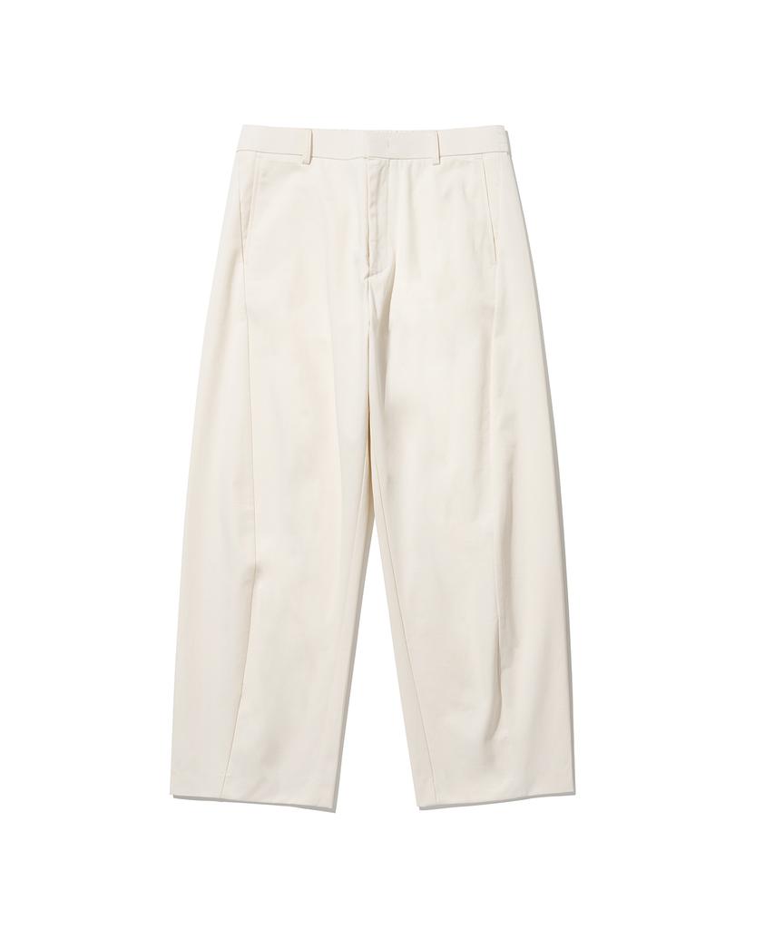 KNITTED Cotton Wide Cut Pants Ivory