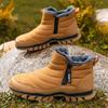 Winter Baumwollschuhe Herren High Waist Doppelreißverschluss Schneestiefel wasserdicht und rutschfest Vaterschuhe Samt warm verdickt Mittel- und Altschuhe
