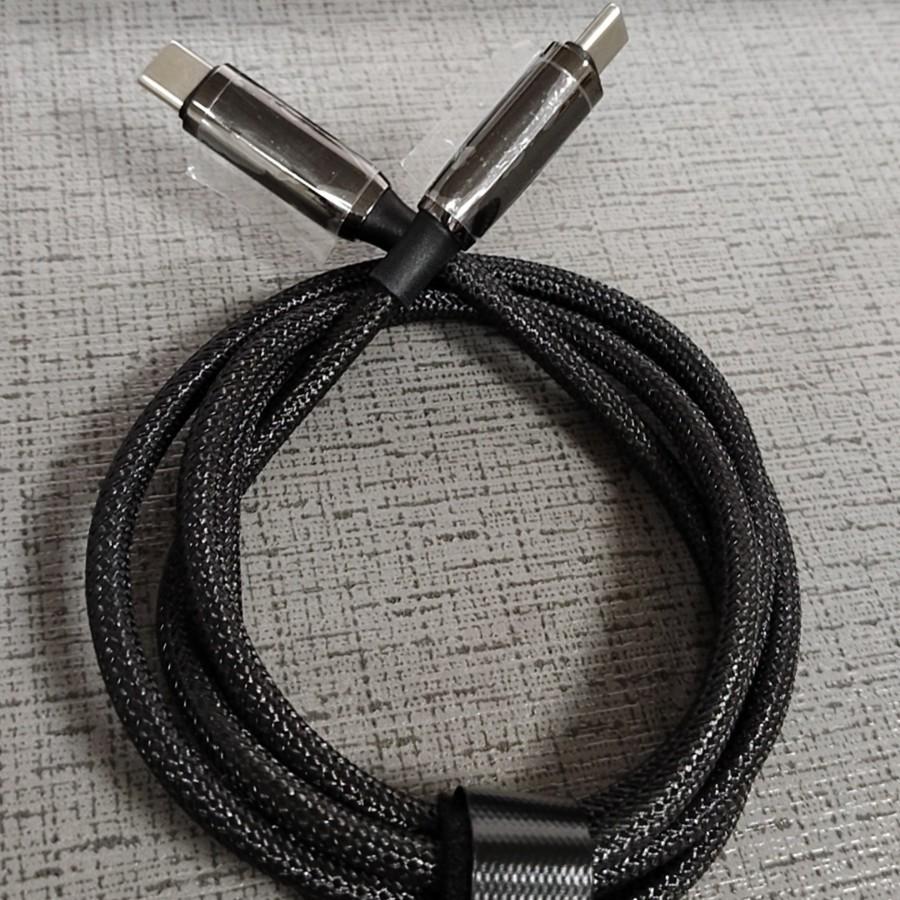 

240W Zinc Alloy Dual-Head Type-C Braided Charging Cable for Huawei & Apple Devices Super Fast Charge 240W Dual-Head Type-C