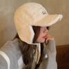 Autumn Winter Women's Pilot Hat Letter Ear Protection Hat Fashion Plush Baseball Cap  Girls