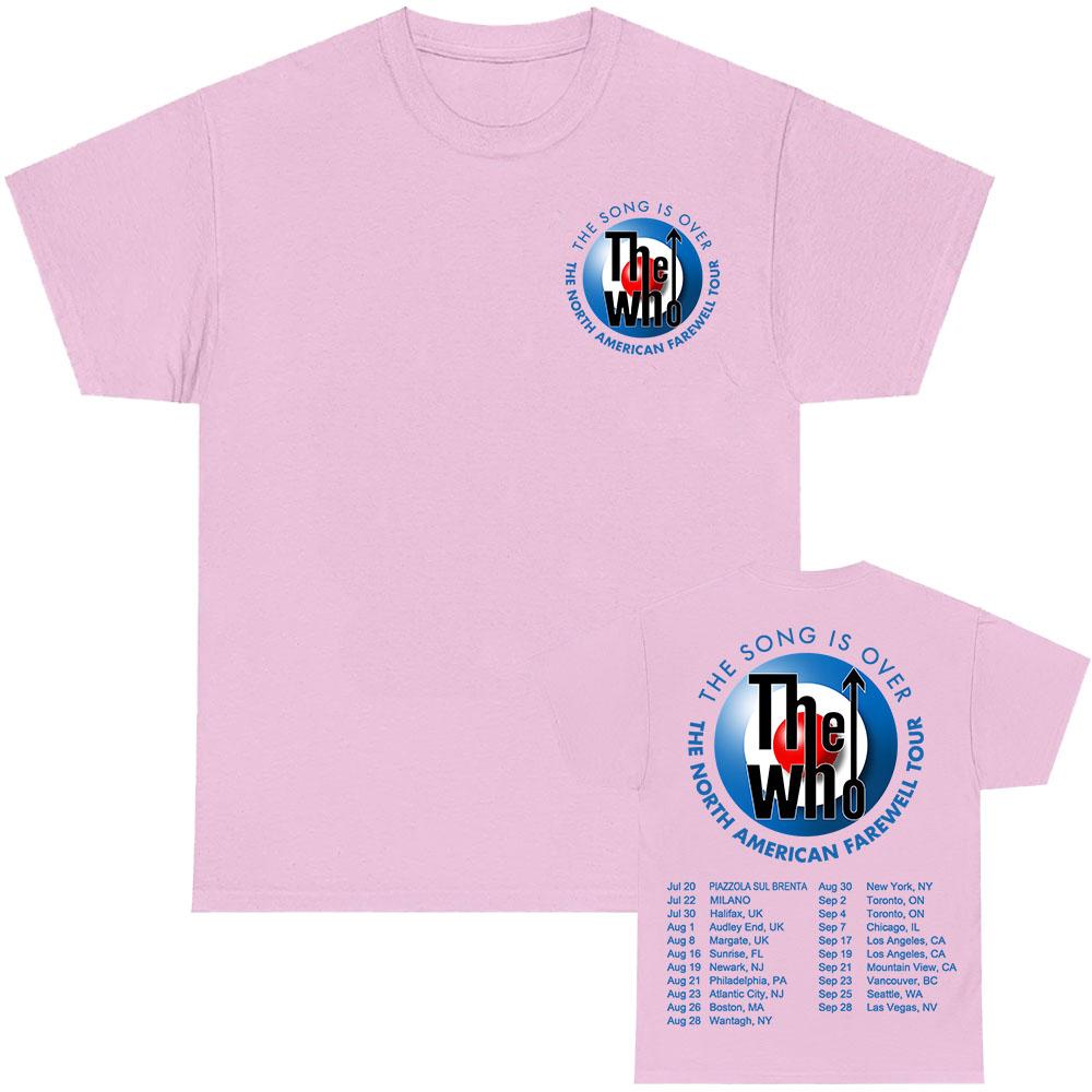 The Who The Song Is Over Tour 2025 T-shirt Graficzny Zespół Rockowy Unisex Streetwear Bawełna Męski Damski T-shirt Nadruk Odzież Koszulka