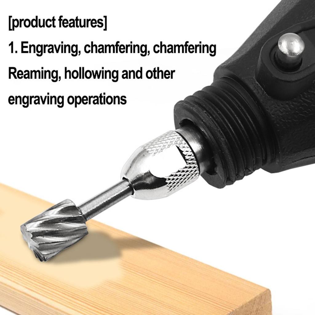 6Pieces Carbides Rotary Burr Set Die Grinder Bit 3mm Shank Grinder Drill Rotary Burrs Cutting Burs Metal Polishing