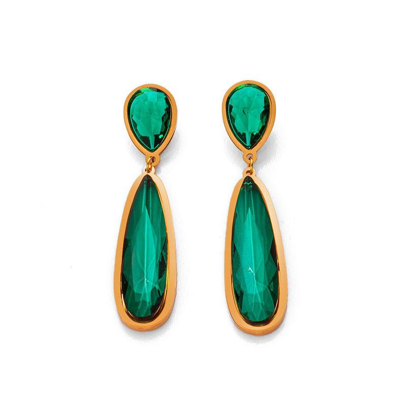 Luxurious Stainless Steel Zirconia Earrings for Women - Elegant, Durable, Colorfast