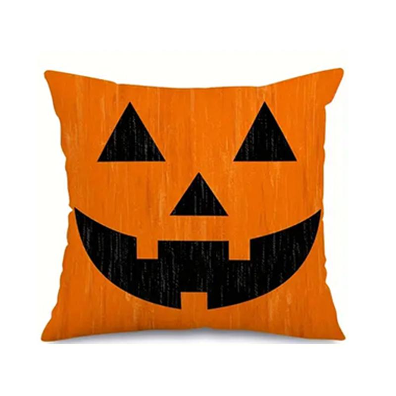 1Pc Halloween Decorative Cushion Cover, Halloween Funny Expression Pillow Cover, Suitable For Party Home Room Decoration