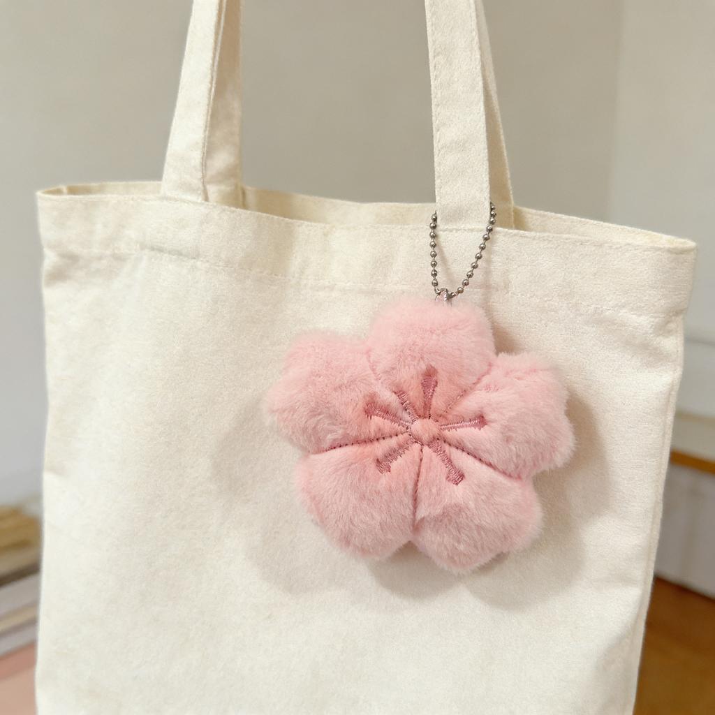 Sakura New Series Plush Keychain Soft Cherry Blossom Bag Pendant Backpack Charm Healing Cute Gift For Girlfriend Women