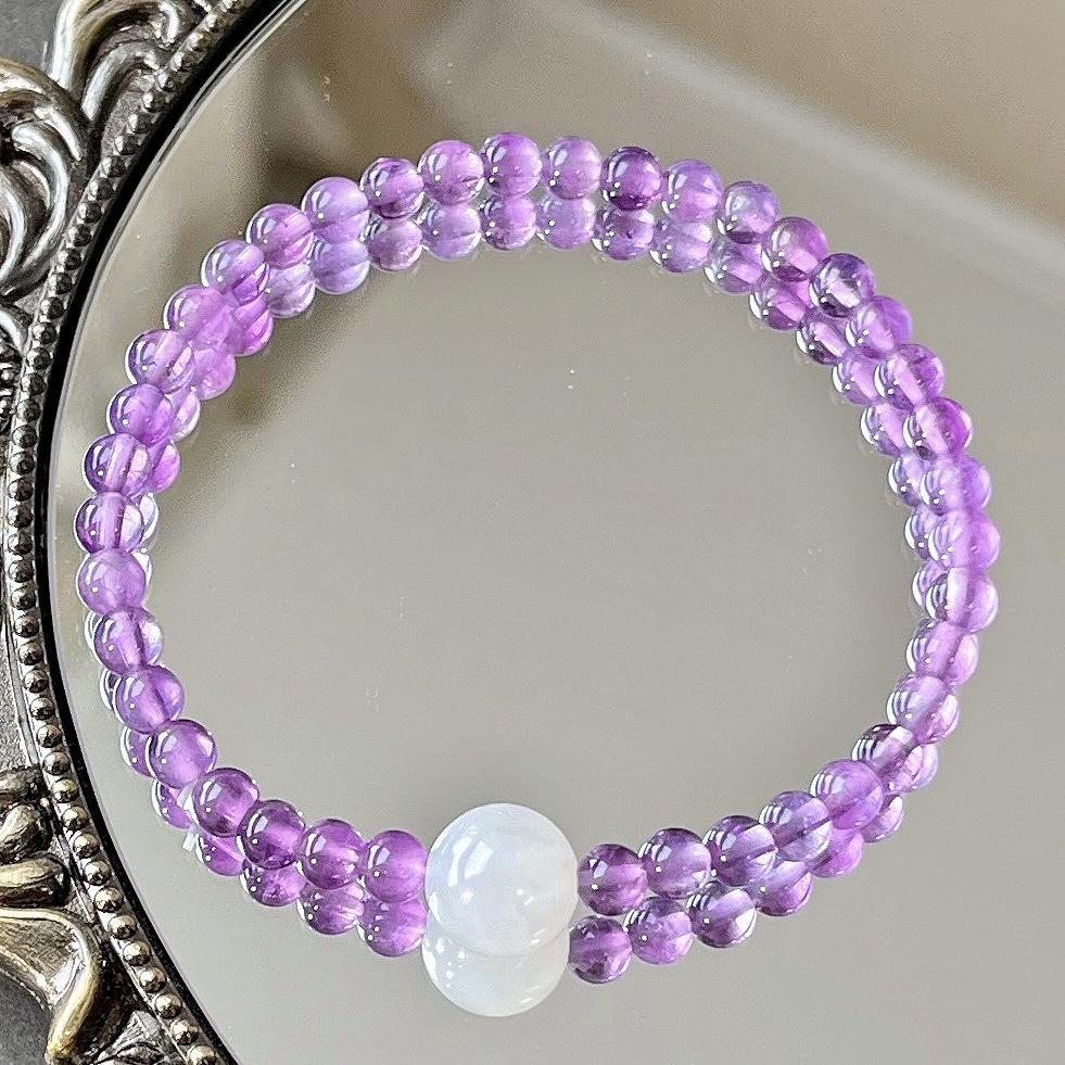 Natural High-Quality Amethyst Hetian Jade Design Bracelet Bracelet.