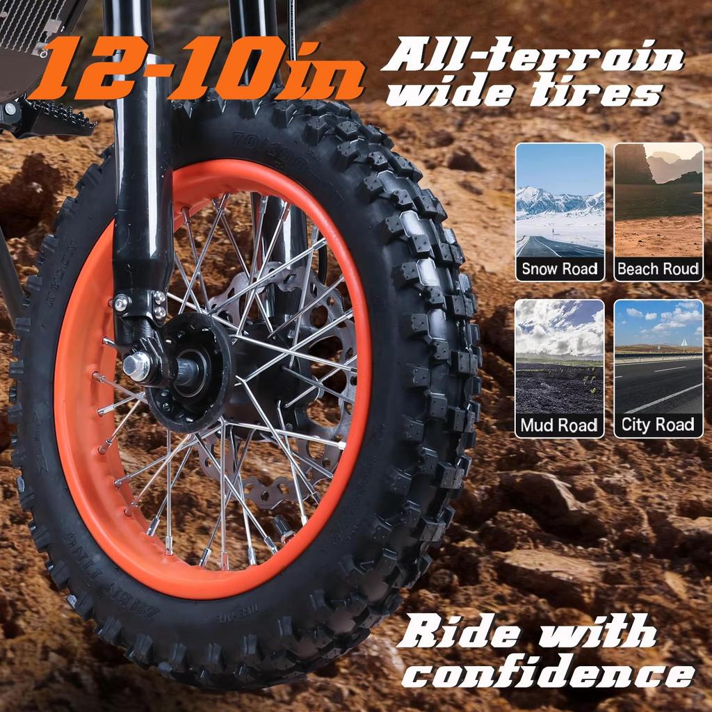 Y66 Adult Electric Dustproof Motorcycle 3000W 48V30Ah Battery 55KM/H Maximum Speed 50KM 12 Inch All Terrain Tire Hydraulic Disc Brake