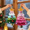 Christmas Tree Hanging Charm Knitted Christmas Tree with Bell Door Pendant Car Decoration Navidad Home Ornaments New Year's Gift