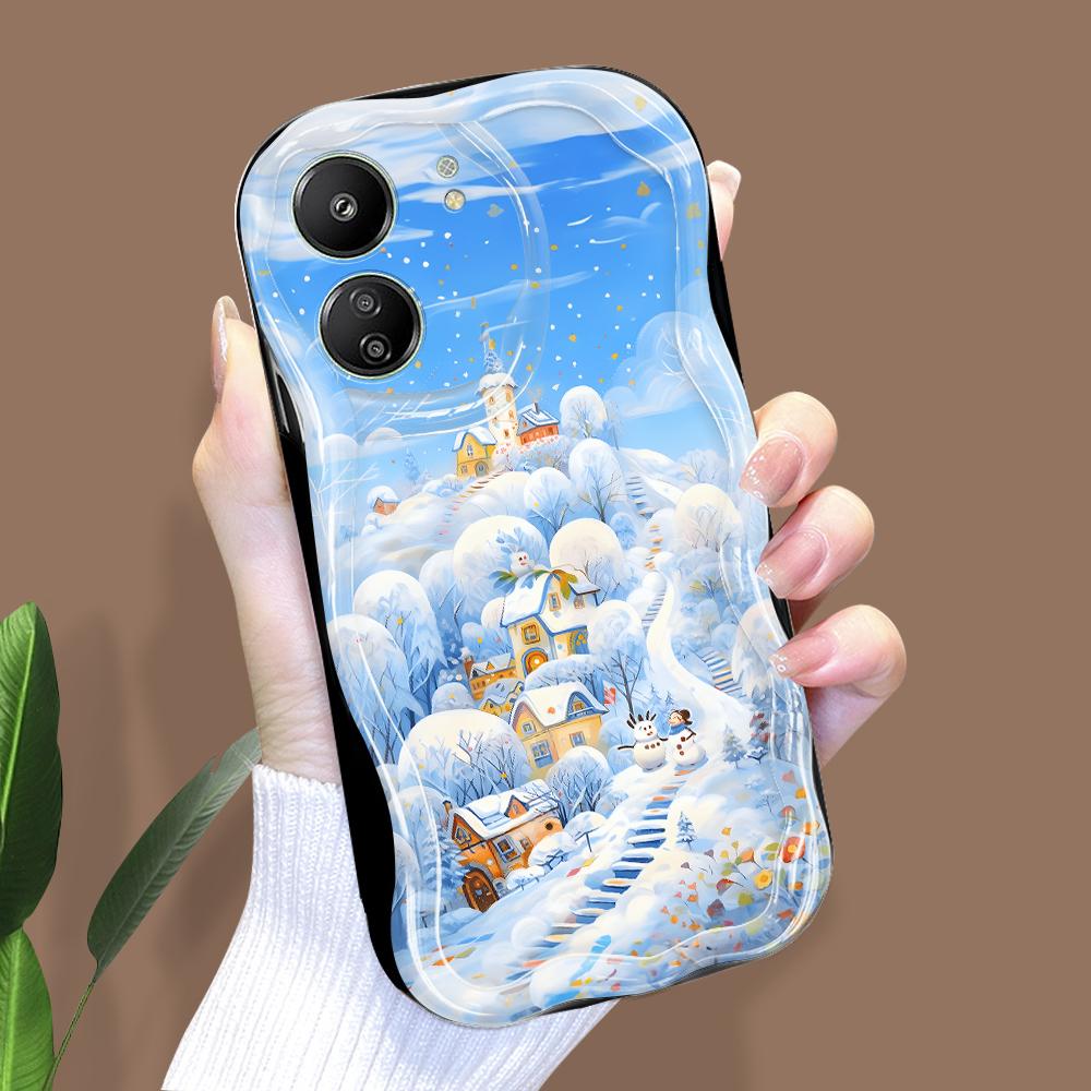 

Милый мультяшный узор, кремовая текстура, мягкий силиконовый чехол с волнистыми краями, чехол для телефона Xiaomi Redmi Redmi Note 13 Pro 5G чёрный