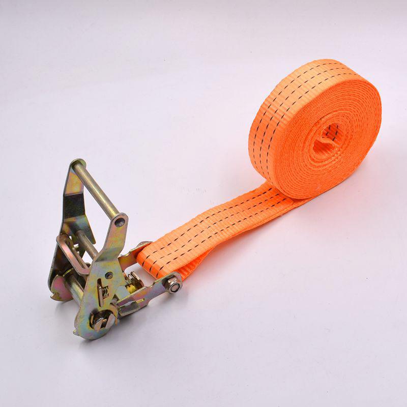 Safety-Engineered Luggage Tie-Down; Heavy-Duty Ratchet Strap with Metal Buckle for Cars and Trucks