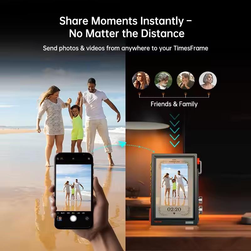 Divoom Times Frame Smart Ekran HD | 10,1" Zegar Cyfrowy DIY | Krypto Akcje Pogoda Kalendarz | Prezent Technologiczny Konfiguracja Biurka