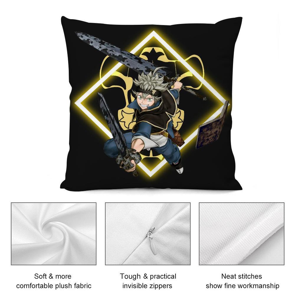 Hot Anime B-Black Clover Pillow Case Short Plush Sofa Decorative Gift Home Double-sided Printing Cushion