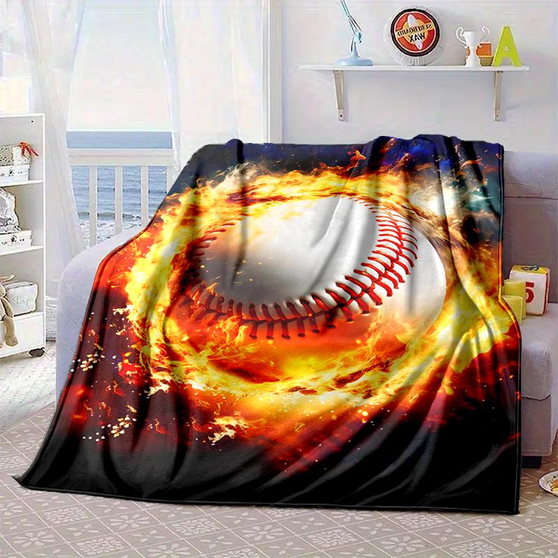 Soccer Ball Bursting Through Blanket Flannel Blanket for Bed, Sofa, Camping, Hiking, Picnic Essentials, Gift for Family Fan Gifts