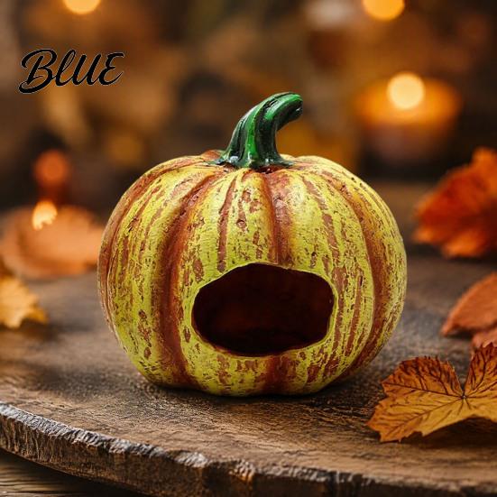 Aquarium Versteck Kürbis Aquarium Versteck Halloween Dekoration Harz Jack-O-Lantern Dekorationen Versteckhöhle für Betta Garnelen Hohl