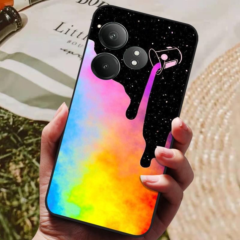 Phone Cover For Realme GT 6 Case Silicone Black Bumper Soft TPU Coque for Realme GT 6T Case Protector Funda Realme GT6 GT6T Bag