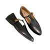 Design sense retro flat bottom pointed black British small leather shoes women's autumn new versatile fashion Mary Jane single shoes