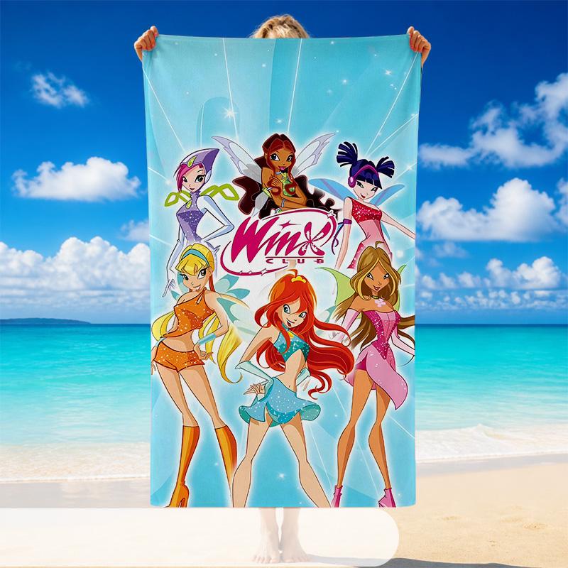 Quick Dry Beach Towel Winx Pattern, Lightweight Absorbent Towel for Pool Beach Vacation Use