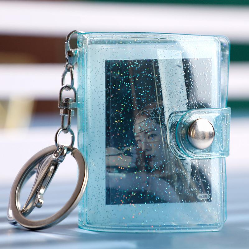 16 Pockets Mini Photo Album Instax 1 inch 1 inch ins card Holder With Keychain Business Card Bag photocard holder collect book