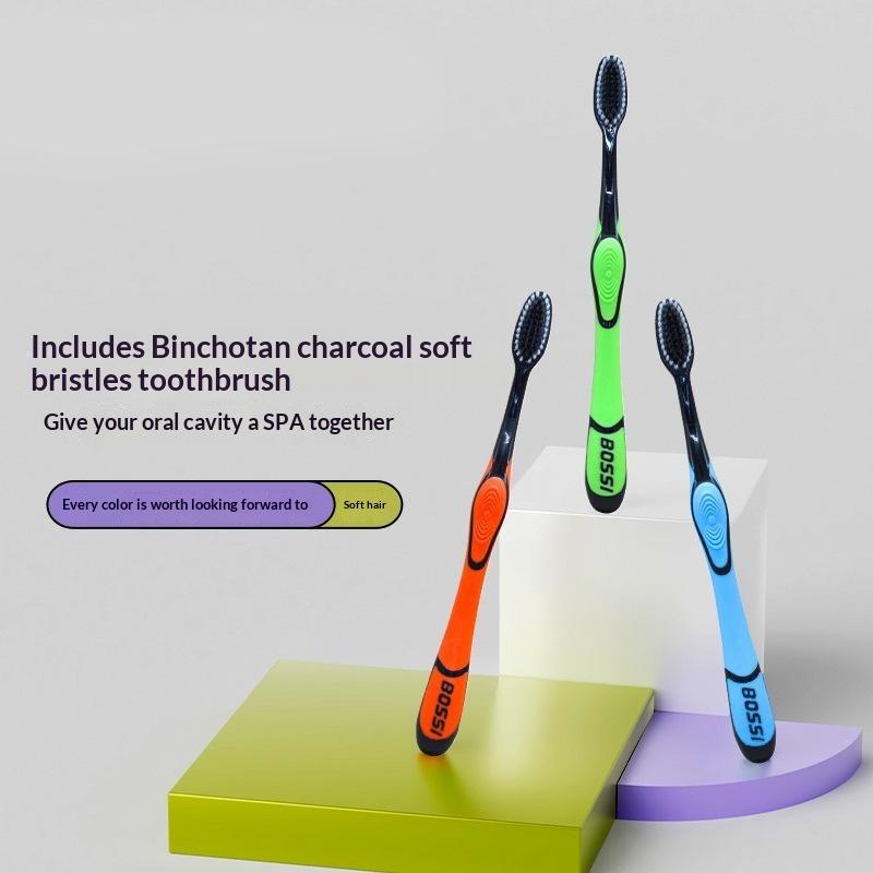 3/5/10 Pcs Manual Toothbrushes Ultra Soft Charcoal Bristles Non Slip Handle For Adult Daily Home Oral Care