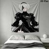 NieR Automata Wall Tapestry Aesthetic Wall Hanging Printed Fabric Blanket Decorative Tapestries for Bedroom Living Room Home Decor