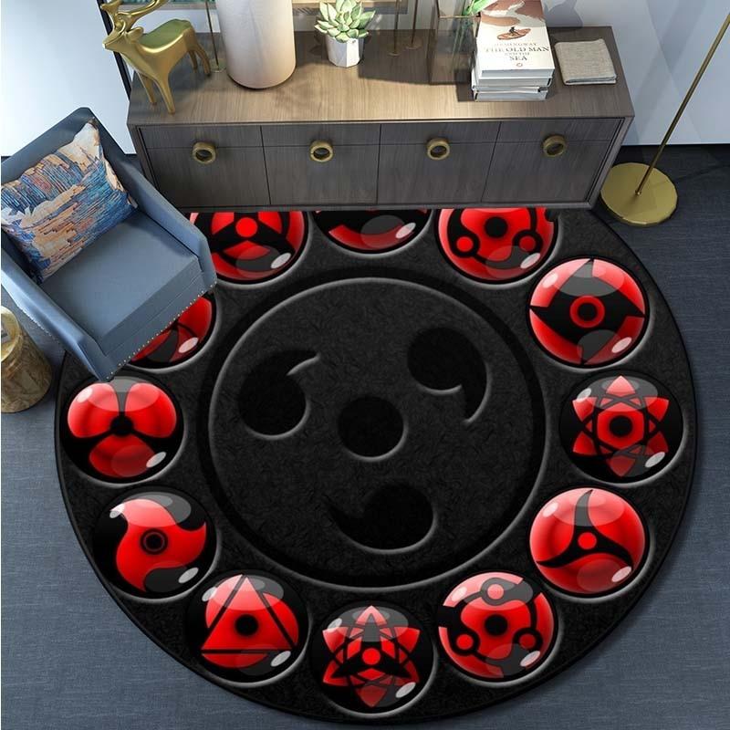 Cartoon Naruto Round Area Rug Living Room Bedroom Non-slip Floor Mat