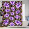 Bright Floral Shower Curtain Set Pink Purple Flower Pattern Bath Decor Waterproof Fabric Shower Panels for Bathroom Decoration H