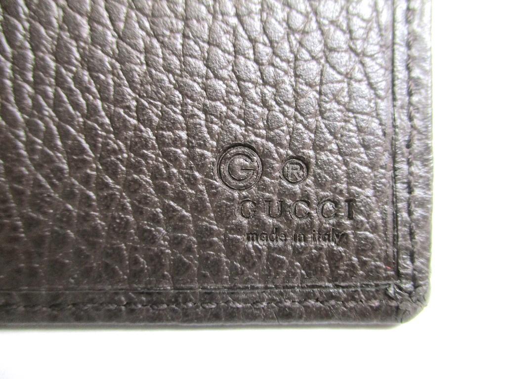 Äkta GUCCI Grön GG-canvas Brun Läder Dubbelvikt Plånbok Kompakt Plånbok #a602 Öppen kartong