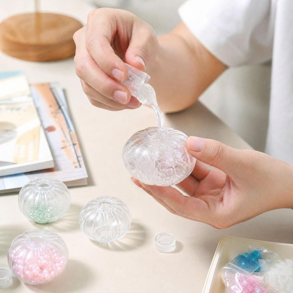 Transparenter Kürbisball mit Deckel, Außenhülle für DIY-Kugelbastelbedarf
