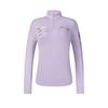Casual Half-Zip Stand Collar Long Sleeve T-Shirt Women Tops Magical-Purple A11W446204FPU