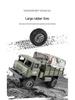 Four-Wheel Drive RC Military Transport Vehicle with USB Charging, LED Lights, and Climbing Rubber Tires