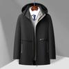 New Autumn and Winter Casual Business Thickened Cold Warm Cotton Coat Plus Velvet Casual Cotton Coat Black Navy Blue