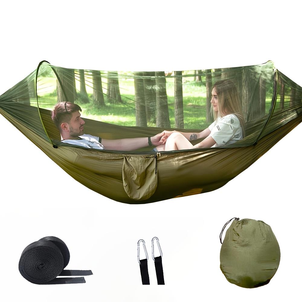 

2-In-1 Camping Hammock With Mosquito Net 1.6lbs Ultralight Parachute Nylon Hanging Bed For Outdoor Survival Travel Backyard армия зеленый
