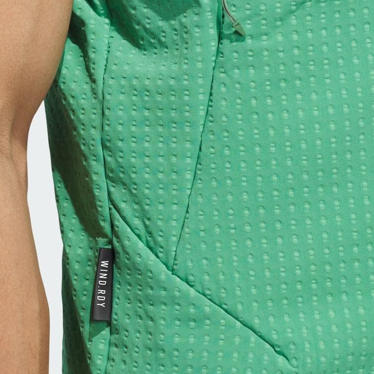 adidas Gilet Uomo Monocolore Caldo Impermeabile Casual con Cappuccio Wind.Rdy Verde IW2816