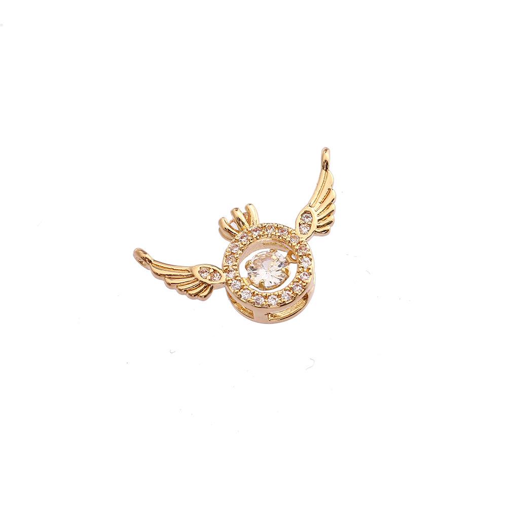 Copper Inlaid Zircon Wing Crown, Angel Wings Diy Jewelry Accessories Necklace Bracelet Pendant Accessories
