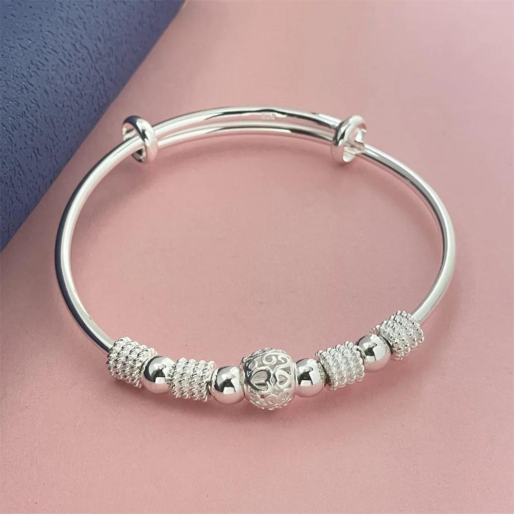 925 Silver Original Bracelets For Women Luxury Designer Peacock Opening Screen Bangle Party Wedding Accessories Jewelry