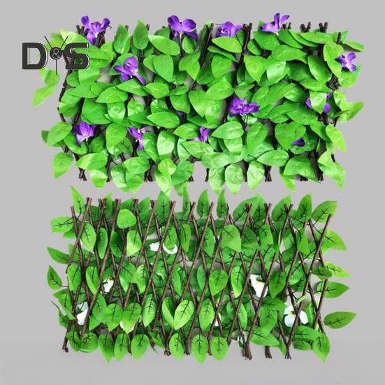 Expanding Garden Flower Trellis Panels Artificial Plants Realistic Looking Bright Color UV-Resistant Fence Screening Fake Plants