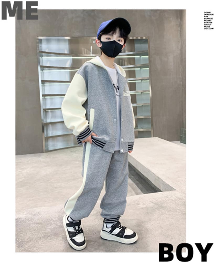 KOSIKINI Tracksuit featuring a Long Sports and Sizes and perfect for spring and This junior tracksuit set makes a great Day gift for 2-Piece Boys'
